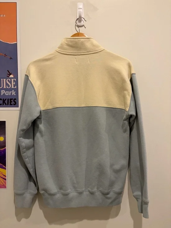 TNA Two-Tone Quarter-Zip Fleece Pullover - Cream & Light Blue - Picture 6 of 6